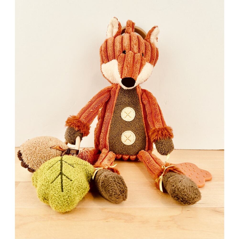 Jellycat Cordy Roy Fox Spiral Activity Stroller Crib Toy Retired Rattle Crinkle